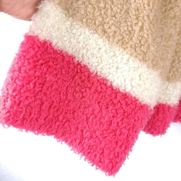 Anthropologie Color block Sherpa Teddy Coat - Picture 7 of 7